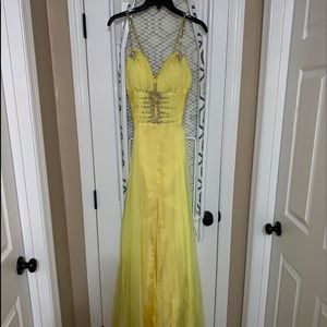Yellow MacDuggal gown